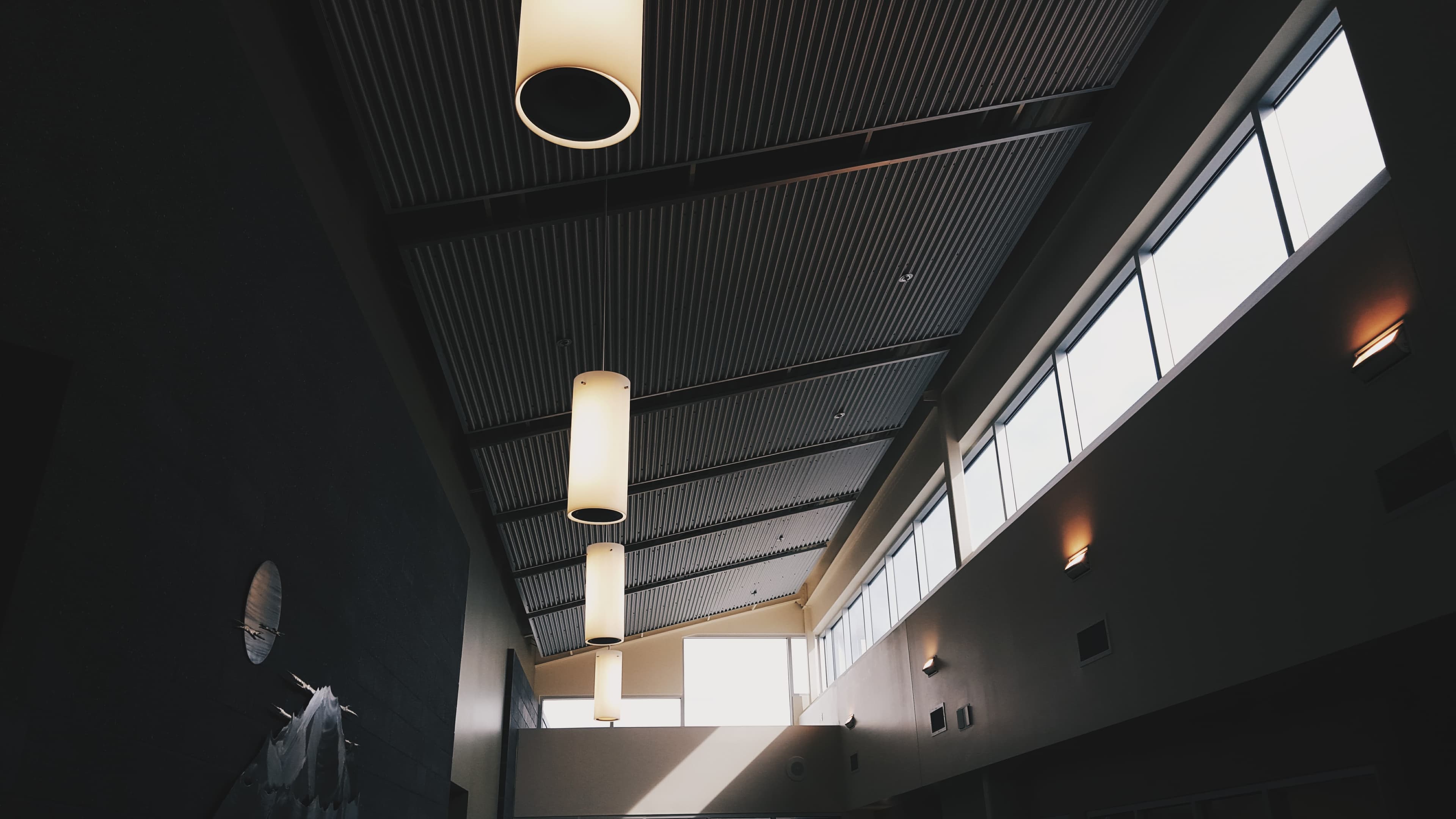 Pendant lights hanging from ceiling